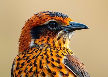 Orange and Black Bird Portrait