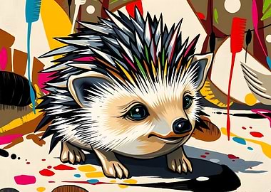 Colorful Hedgehog Illustration