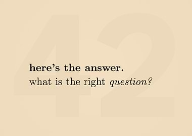 The Question to the Answer