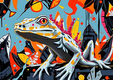 Colorful Lizard Illustration