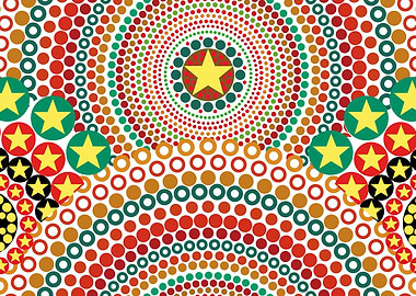 Radiant Sun Multicolored Boho Geometric