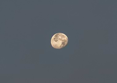 Waxing Gibbous Moon in Dark Sky