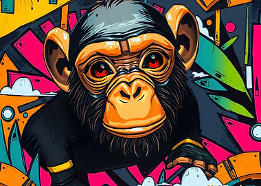 Monkey Graffiti Art