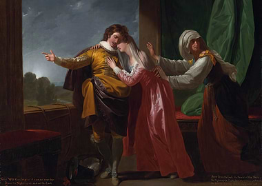Romeo and Juliet parting scene painting