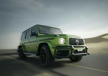 Green Mercedes-Benz G-Class on Road