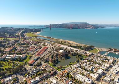 San Francisco aerial view, Golden Gate
