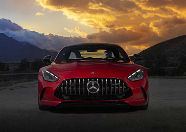 Red Mercedes-AMG SL Roadster Front View