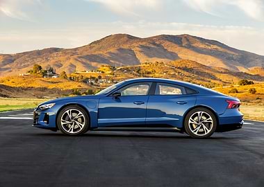 Blue Audi e-tron GT Side View