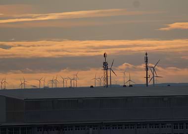 Wind Turbines at Sunset
