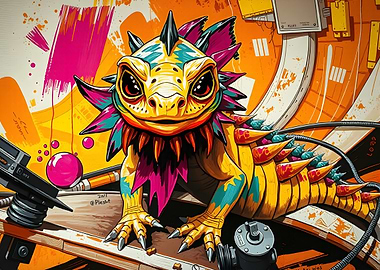 Colorful Lizard Illustration