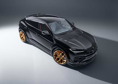 Black Lamborghini Urus with Gold Wheels