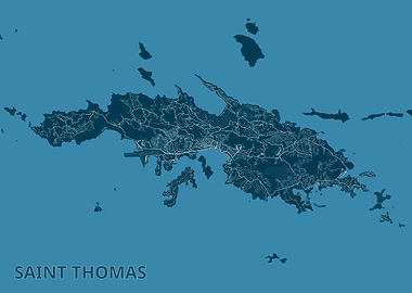 Saint Thomas Island Detailed Map
