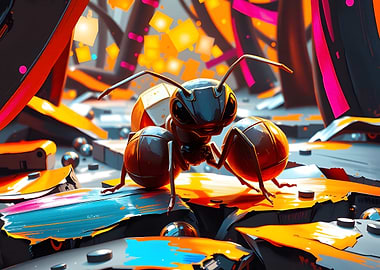 Abstract Ant Illustration