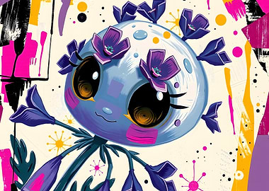 Cute Floral Character Digital Art