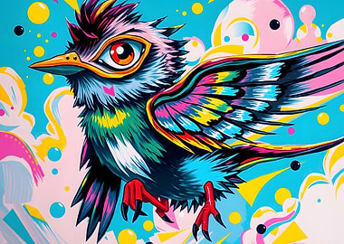 Colorful Bird Digital Art
