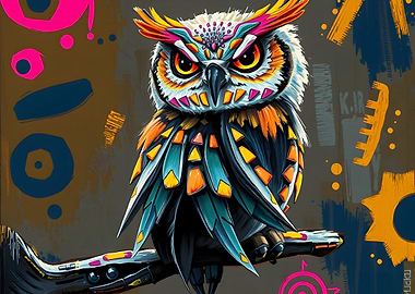 Colorful Owl Digital Art