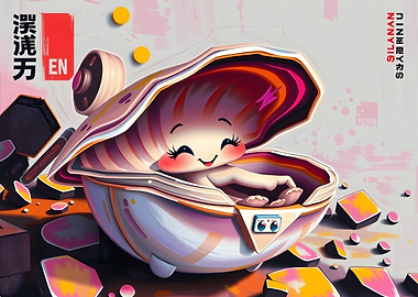 Cute Clam Character Illustration