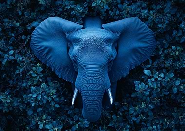 Blue Elephant in Foliage