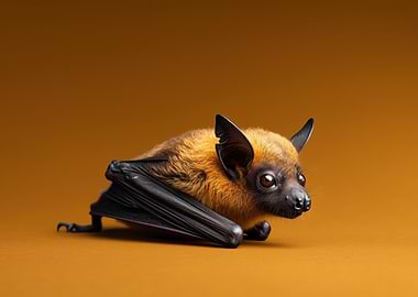 Close-up of a Bat on Orange