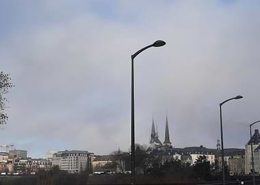 Luxembourg Cityscape in Fog