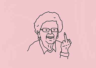 Offensive Grandma Line Art