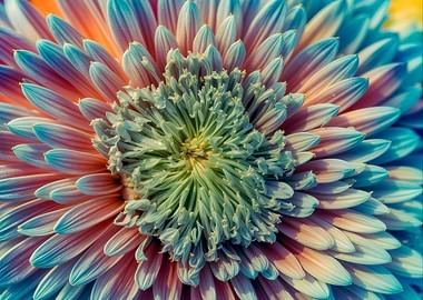 Colorful Chrysanthemum Flower Close-Up