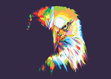 Colorful Eagle Head Pop Art
