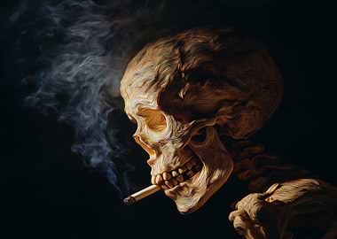 Smoking Skull Art