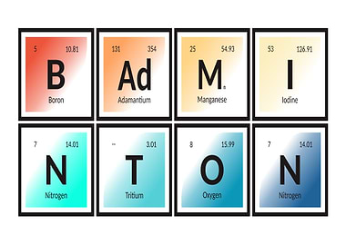 Periodic Table Elements: Badminton