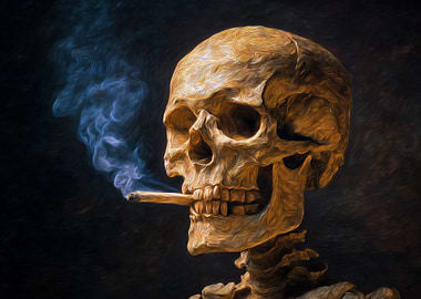 Smoking Skull Art