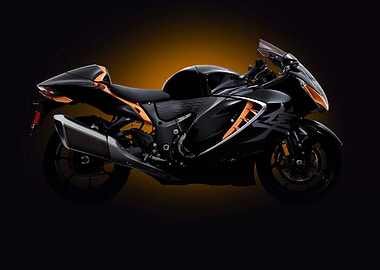 Black and Gold Suzuki Hayabusa Motorcycle
