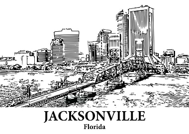 Jacksonville Florida Skyline Drawing