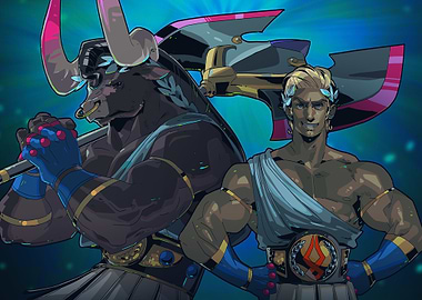 Asterius and Theseus from Hades Game