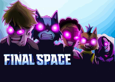Final Space characters with glowing eyes