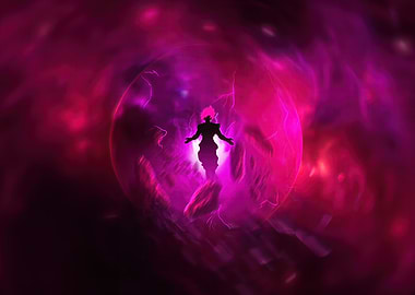 Silhouette in a Pink Energy Field saiya