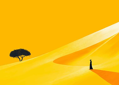 Desert Wanderer Minimalist Landscape