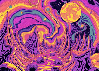 Psychedelic Alien Landscape