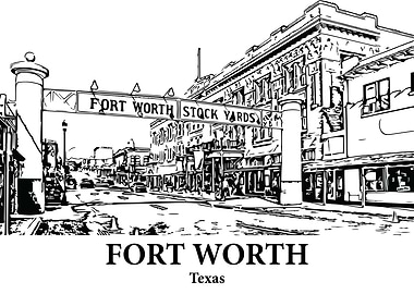 Fort Worth Stockyards Drawing