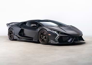 Sleek Matte Black Lamborghini