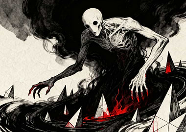 Eerie Figure in Dark Landscape