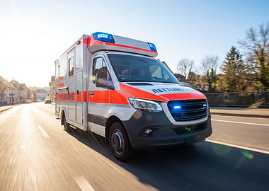 Emergency Ambulance Vehicle on the Road