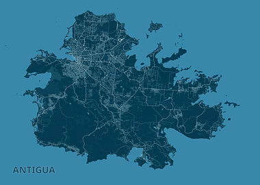 Antigua Map - Detailed Road Network