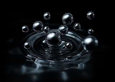 Metallic Spheres on Liquid Surface