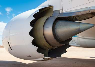 PW-JT9D Airplane Engine Close-Up