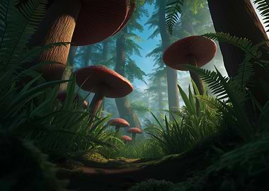 Mushroom Forest Landscape