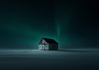 House under the Northern Lights