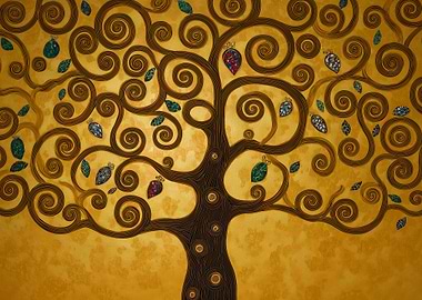 Golden Tree of Life Painting