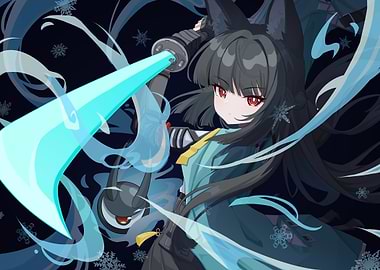 Girl with Sword and Fox Ears