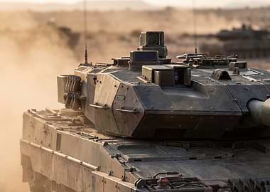 Military Tank in Desert Environment