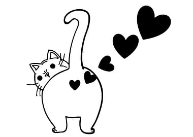 Cat with Hearts